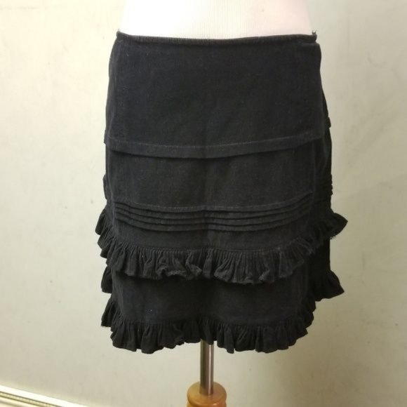 $275 Jill Stuart black corduroy mini skirt women's size 2 (261) - Picture 7 of 7